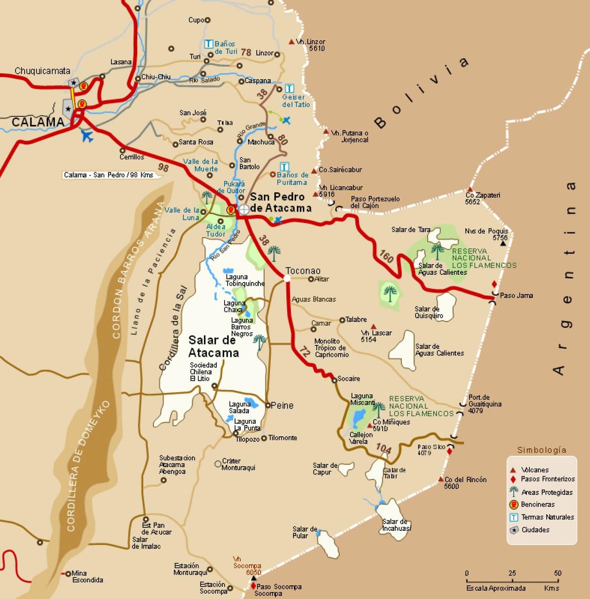 નકશો atacama ચિલી