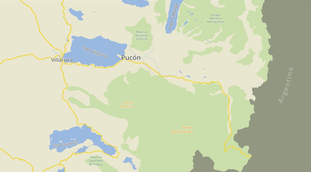 નકશો pucon ચિલી