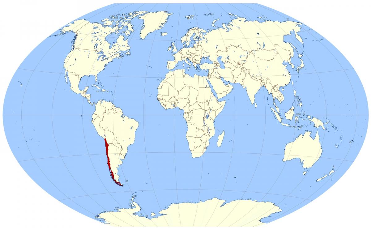વિશ્વ નકશો દર્શાવે ચિલી