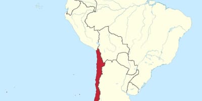 ચિલી પર દક્ષિણ અમેરિકા નકશો
