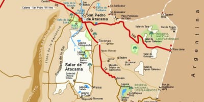 Atacama, રણ ચિલી નકશો