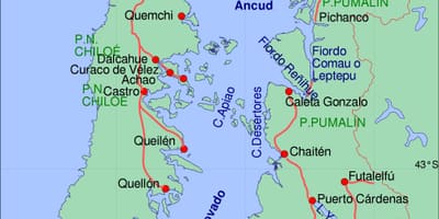 નકશો chiloe ચિલી